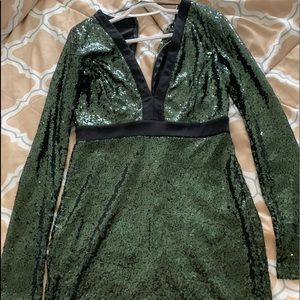 Green sequin dress